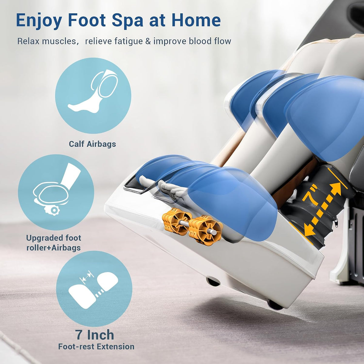 Massage Chair Full Body, 170° Flexible SL Track Shiatsu 3D Massage Chairs with Zero Gravity, Bluetooth Speaker, Airbags & Heating, Mc1650(Grey)