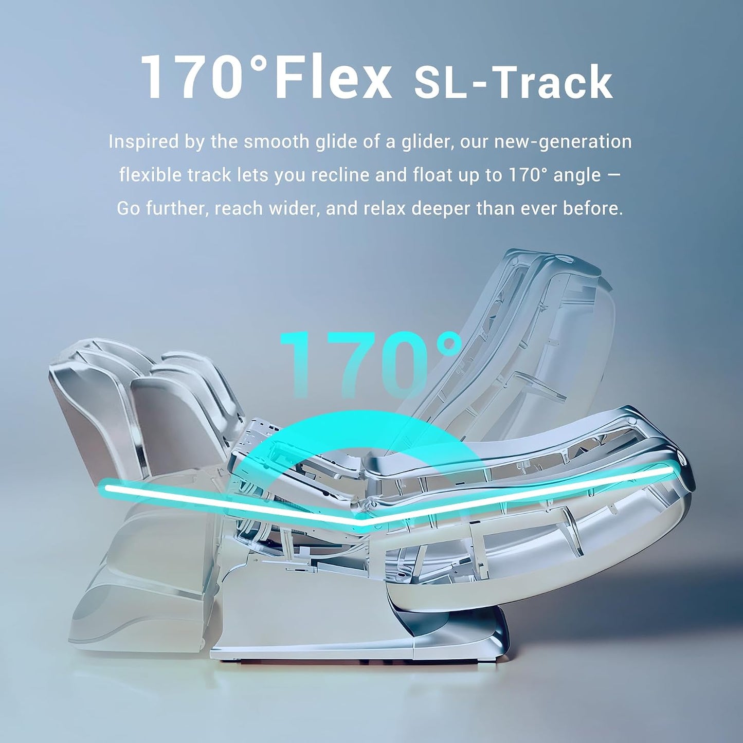 Massage Chair Full Body, 170° Flexible SL Track Shiatsu 3D Massage Chairs with Zero Gravity, Bluetooth Speaker, Airbags & Heating, Mc1650(Grey)
