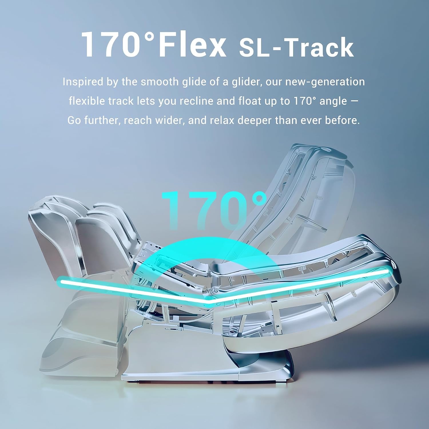 Massage Chair Full Body, 170° Flexible SL Track Shiatsu 3D Massage Chairs with Zero Gravity, Bluetooth Speaker, Airbags & Heating, Mc1650(Grey)