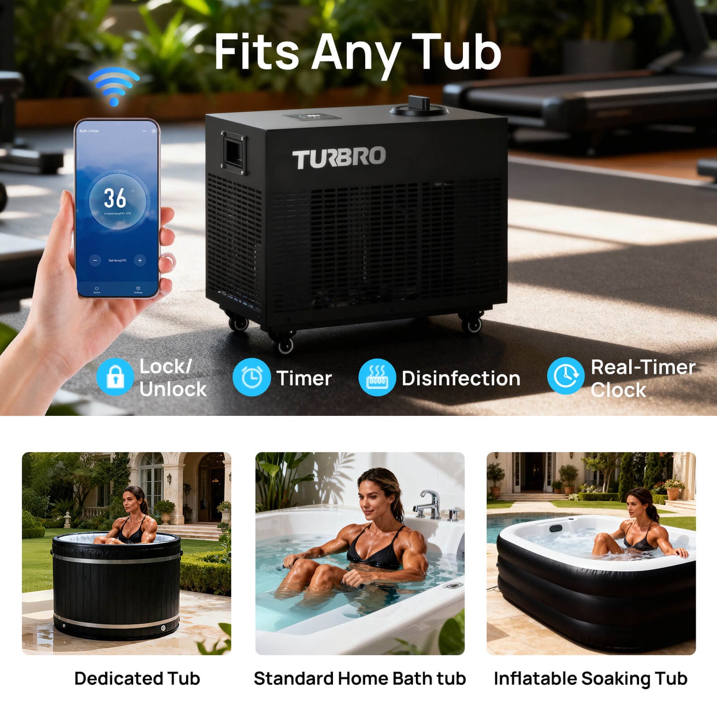 FrostCore F85 Ice Bath Water Chiller | 36–86°F Cold Plunge Chiller with Wi-Fi Control & Ozone Filtration