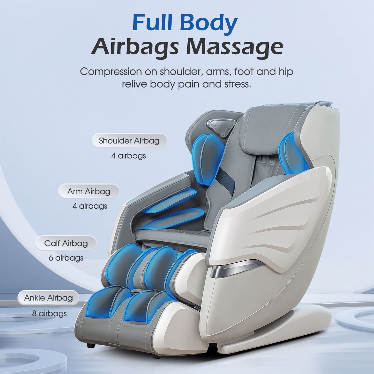 Bosscare GR8686 3D Full Body Massage Chair | Zero Gravity, SL Track, AI Voice & App Control | Gray