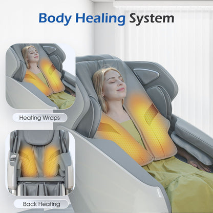 Bosscare GR8686 3D Full Body Massage Chair | Zero Gravity, SL Track, AI Voice & App Control | Gray