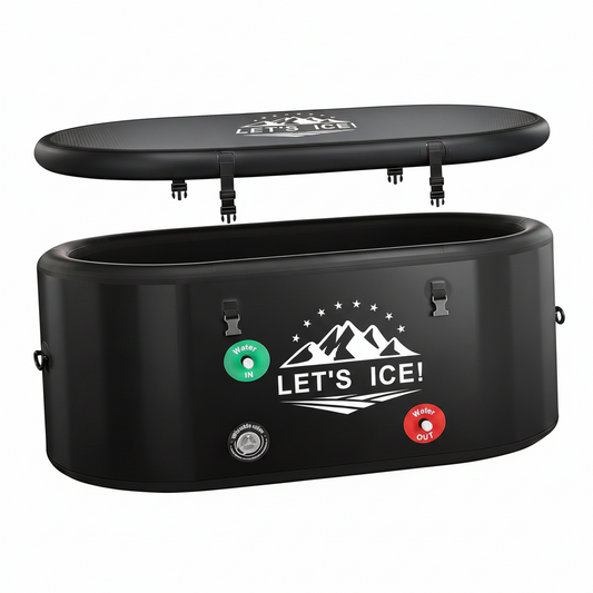 Inflatable Ice Bath Tub for Athletes, 216-Gallon Cold Plunge Tub with Insulated Lid, Full-Body Stretch Design, Insulated & Water Chiller Compatible, Portable for Indoor & Outdoor