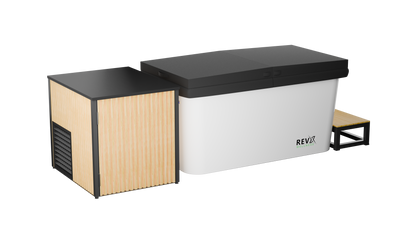 RevX Acrylic X Tub Cold Plunge | LUX 1.5 HP Hot & Cold Chiller with Filtration System