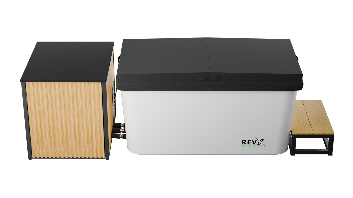RevX Acrylic X Tub Cold Plunge | LUX 1.5 HP Hot & Cold Chiller with Filtration System