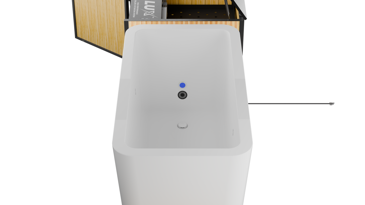 RevX Acrylic X Tub Cold Plunge | LUX 1.5 HP Hot & Cold Chiller with Filtration System