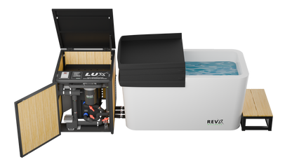 RevX Acrylic X Tub Cold Plunge | LUX 1.5 HP Hot & Cold Chiller with Filtration System